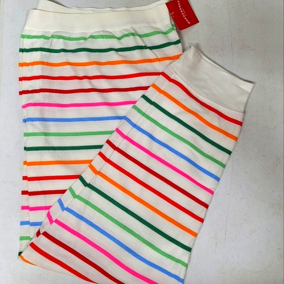 NEW! Women's Rainbow Striped Thermal Pajama Jogger Pants - Wondershop - Picture 2 of 7